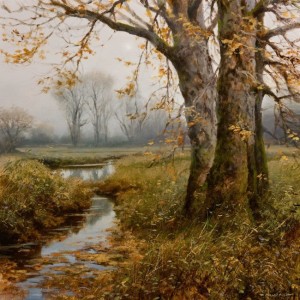 SOLD "Hale Road - Autumn" by Renato Muccillo 11 x 11 - oil $2160 in show frame