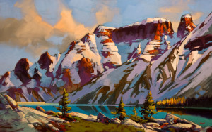 SOLD "High Mountain Pattern (Jasper Park, Alberta)," by Mike Svob 30 x 48 - acrylic $7860 Unframed