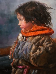 SOLD "Innocent Wonder" by Donna Zhang 12 x 16 - oil $1620 Unframed $1950 in show frame