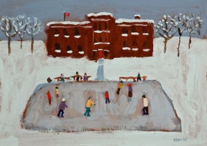 SOLD "The Rink" by Paul Healey 5 x 7 - acrylic $250 Unframed $425 in show frame