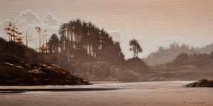 SOLD "Rosie Bay Mist" by Ray Ward 6 x 12 - oil $660 Unframed $850 in show frame