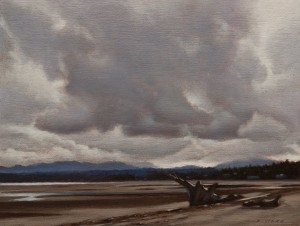 SOLD "Storm Sky Over Rathtrevor" by Ray Ward 6 x 8 - oil $555 Unframed $720 in show frame