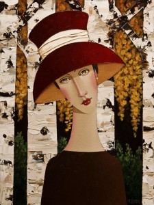 SOLD "Tessa in Autumn" by Danny McBride 12 x 16 - acrylic $1250 (thick canvas wrap without frame) $1435 in show frame