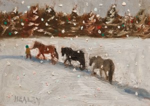 SOLD "The Trail" by Paul Healey 5 x 7 - oil $250 Unframed $425 in show frame