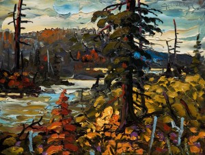 SOLD "Waskesiu, October" by Rod Charlesworth 9 x 12 - oil $845 Unframed $1050 in show frame