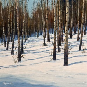 SOLD "The White Season," by Merv Brandel 12 x 12 - oil $1100 Unframed $1300 in show frame