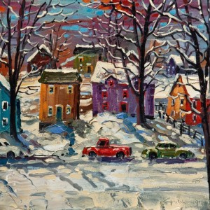 SOLD "Winter Shadows" by Rod Charlesworth 12 x 12 - oil $1120 Unframed $1240 in show frame