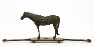 SOLD "Blue Horse," by Janis Woode copper wire, steel - 8 1/2" (H) x 23" (L) x 3" (W) $3000