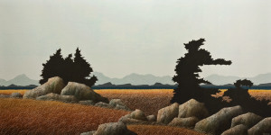 SOLD "On a Clear Day," by Ken Kirkby 30 x 60 - oil $4500 Unframed