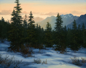 SOLD "Dawn Breaks" by Merv Brandel 8 x 10 - oil $900 Unframed $1115 in show frame