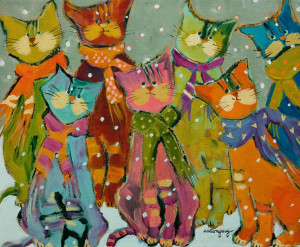 SOLD "The Group of Seven" by Claudette Castonguay 10 x 12 - acrylic $370 Unframed $490 in show frame