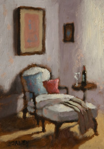 SOLD "Lounging" by Paul Healey 5 x 7 - oil $275 Unframed $450 in show frame