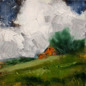SOLD "Nuages 1" by Robert P. Roy 10 x 10 - oil $450 Unframed $650 in show frame
