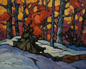 SOLD "Snow Shadows" by Phil Buytendorp 8 x 10 - oil $570 Unframed $780 in show frame