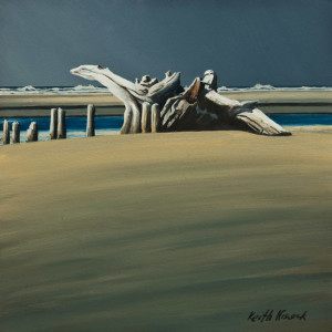 SOLD "Stumps at Riverside" by Keith Hiscock 8 x 8 - oil $775 Unframed $950 in show frame
