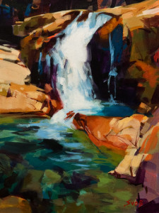 SOLD "Summer Grotto, Alouette River," by Mike Svob 12 x 16 - acrylic $1345 Unframed