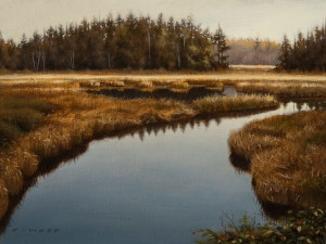 SOLD "Wetlands in Morning Light" by Ray Ward 6 x 8 - oil $620 Unframed $780 in show frame