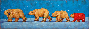 SOLD "The Polar Express," by Angie Rees 12 x 36 - acrylic $1925 (unframed panel with 1 1/2" edges)