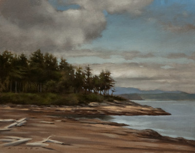 SOLD "Berry Point (location study)," by Ray Ward ON-LOCATION STUDY 8 x 10 - oil $520 Unframed $700 Custom framed