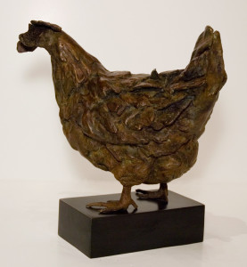 "Chicken in the Wind," by Nicola Prinsen 16" (H) x 16" (L) - bronze Edition of 9 $6900