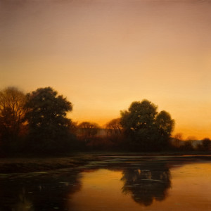SOLD "Copper Horizon," by Renato Muccillo 24 x 24 - oil on birch panel $4570 in show frame