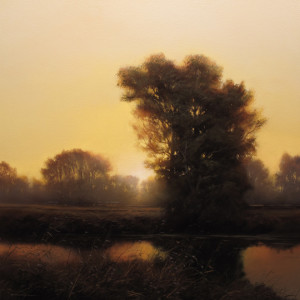 SOLD "Early Autumn - Dusk," by Renato Muccillo 18 x 18 - oil on canvas $3370 in show frame