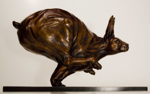 "Hare Today Gone Tomorrow", by Nicola Prinsen 11 1/2" (H) x 17 1/2" (L) - bronze $4200