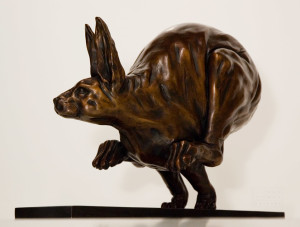 "Hare Today Gone Tomorrow", by Nicola Prinsen 11 1/2" (H) x 17 1/2" (L) - bronze $4200