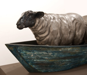 "Missing Sheep," by Nicola Prinsen 49" (L) x 15" (H) x 13 1/2" (W) - bronze $18,000 Edition of 2