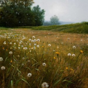 SOLD "Seeding Field," by Renato Muccillo 11 x 11 - oil on mounted panel $2140 in show frame