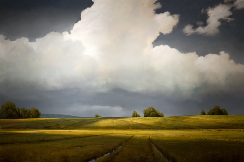 SOLD "Shadowlands II," by Renato Muccillo 48 x 72 - oil on thick canvas wrap $15,700 in show frame