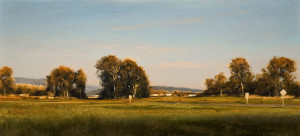 SOLD "Summer Field at Dusk," by Renato Muccillo 5 x 11 - oil on mounted panel $1450 in show frame