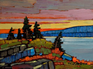 SOLD "Coastal Evening," by Nicholas Bott 6 x 8 - oil $690 Unframed $825 in show frame