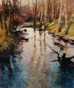SOLD "Colquitz Creek," by Deborah Tilby 6 x 7.5 - oil $540 Unframed $720 in show frame