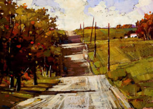 SOLD "A Drive Along - Study," by Min Ma 5 x 7 - acrylic $450 Unframed $575 in show frame