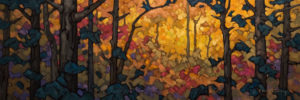 SOLD "Slice of Autumn," by Phil Buytendorp 10 x 30 - oil $1300 Unframed $1580 in show frame
