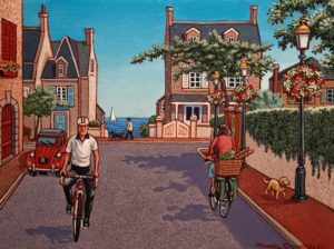 SOLD "A Small Seaside Town in Normandy," by Michael Stockdale 9 x 12 - acrylic $440 Unframed $550 in show frame