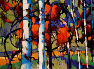 SOLD "Spring Forest," by Mike Svob 12 x 16 - oil $1485 in show frame $1150 Unframed