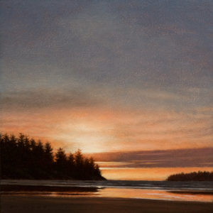 SOLD "West Coast Sunset," by Ray Ward 8 x 8 - oil $625 Unframed $790 in show frame