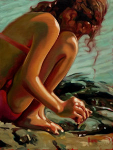 SOLD "Beachcombing," by Mark Heine 12 x 16 - oil $1000 Unframed $1135 in show frame