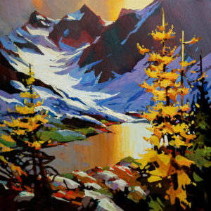 SOLD "The Bugaboos," by Michael O'Toole 16 x 16 - acrylic $1060 Unframed $1310 in show frame