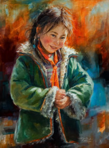  SOLD
"Curious Smile," by Donna Zhang
18 x 24 – oil
$3800 Custom framed
$3460 in standard frame
