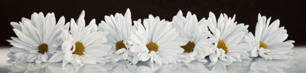 SOLD "Daisy Chain," by Mickie Acierno 12 x 48 - oil $3000 in show frame $2625 Unframed