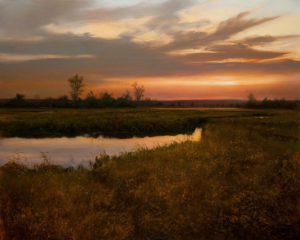 SOLD "Dusk - Tidal Marsh," by Renato Muccillo 24 x 30 - oil on thick canvas wrap $4330 with show frame