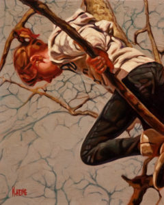 SOLD "Free Climb," by Mark Heine 8 x 10 - oil $440 Unframed $615 in show frame