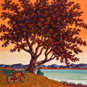 SOLD "Indian Summer," by Michael Stockdale 16 x 16 - acrylic $730 (thick canvas wrap without frame)