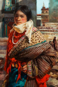  SOLD
"In Front of the Monastery," by Donna Zhang
24 x 36 – oil
$6200 Custom framed
