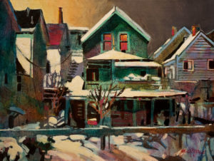 SOLD "January's Backyard," by Michael O'Toole 12 x 16 - acrylic $880 Unframed $1100 in show frame