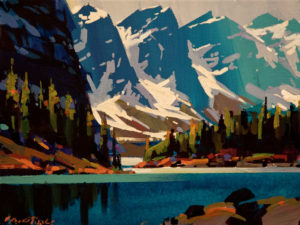 SOLD "Moraine Lake," by Michael O'Toole 9 x 12 - acrylic $600 Unframed $810 in show frame