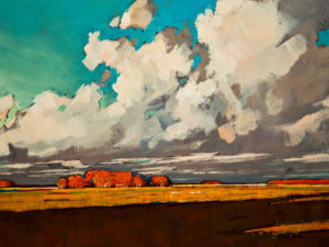 SOLD "Open Sky," by Min Ma 9 x 12 - acrylic $740 Unframed $945 in show frame